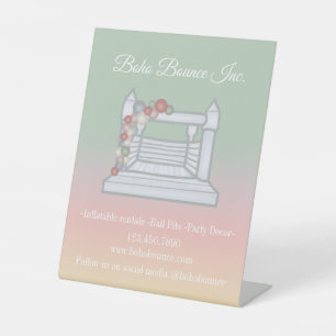 White Bounce Castle Inflatable Party Rentals  Pedestal Sign