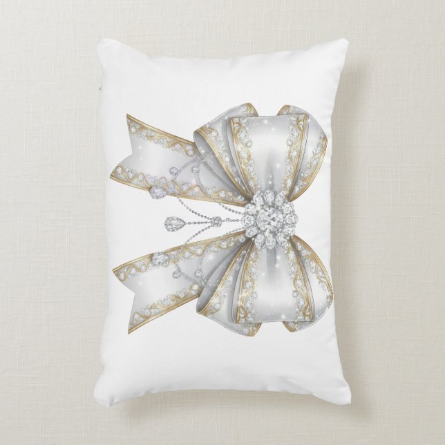 white bow accent pillow (Front(Vertical))