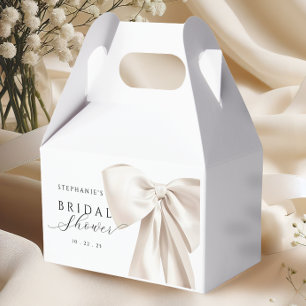 White Bow Bridal Shower Favor Box