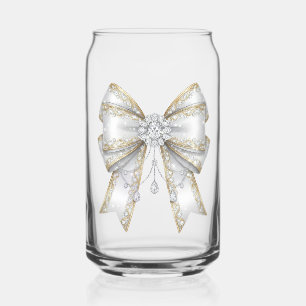 white bow can glass