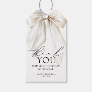 White Bow Favours Bridal Shower Thank You  Gift Tags