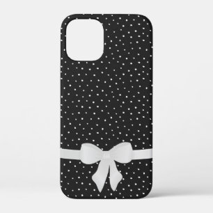 white bow on black and white Case-Mate iPhone case