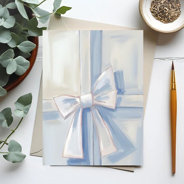 White Bow Present | Gift Watercolor Postcard (Creator Uploaded)