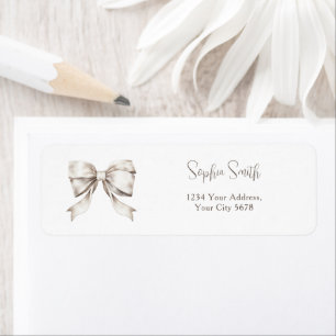 White Bow Ribbon Vintage Baby Shower Address