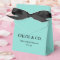 White Bow Teal Blue Bridal Shower Favour Box