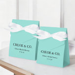 White Bow Teal Blue Bridal Shower Favour Box<br><div class="desc">White Bow Teal Blue Bridal Shower Favour Box</div>