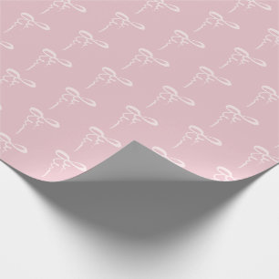 White bows pink pattern baby girl shower wrapping paper