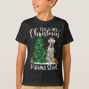 White Boxer Christmas Lights Funny Pajama Dog Love T-Shirt