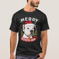 White Boxer Dog Santa Christmas Boys Girls Kids