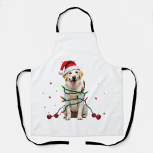 White Boxer Dog Ugly Christmas Sweater Funny Xmas Apron