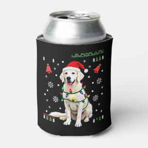 White Boxer Dog Ugly Christmas Sweater Funny Xmas  Can Cooler