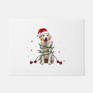 White Boxer Dog Ugly Christmas Sweater Funny Xmas Doormat