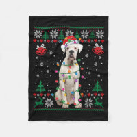 White Boxer Dog Ugly Christmas Sweater Funny Xmas 