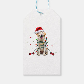 White Boxer Dog Ugly Christmas Sweater Funny Xmas Gift Tags