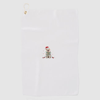 White Boxer Dog Ugly Christmas Sweater Funny Xmas  Golf Towel