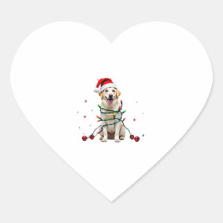 White Boxer Dog Ugly Christmas Sweater Funny Xmas Heart Sticker