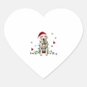 White Boxer Dog Ugly Christmas Sweater Funny Xmas Heart Sticker