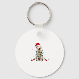 White Boxer Dog Ugly Christmas Sweater Funny Xmas Keychain