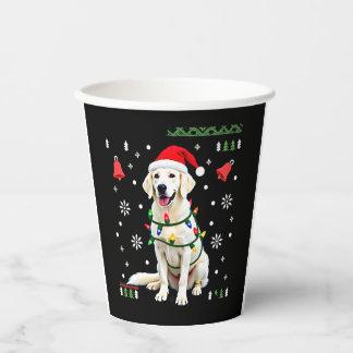 White Boxer Dog Ugly Christmas Sweater Funny Xmas  Paper Cups