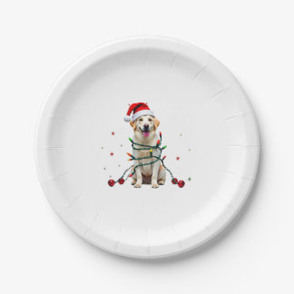 White Boxer Dog Ugly Christmas Sweater Funny Xmas Paper Plate