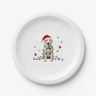 White Boxer Dog Ugly Christmas Sweater Funny Xmas  Paper Plate