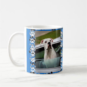 White Boxer in a Car Coffee Mug