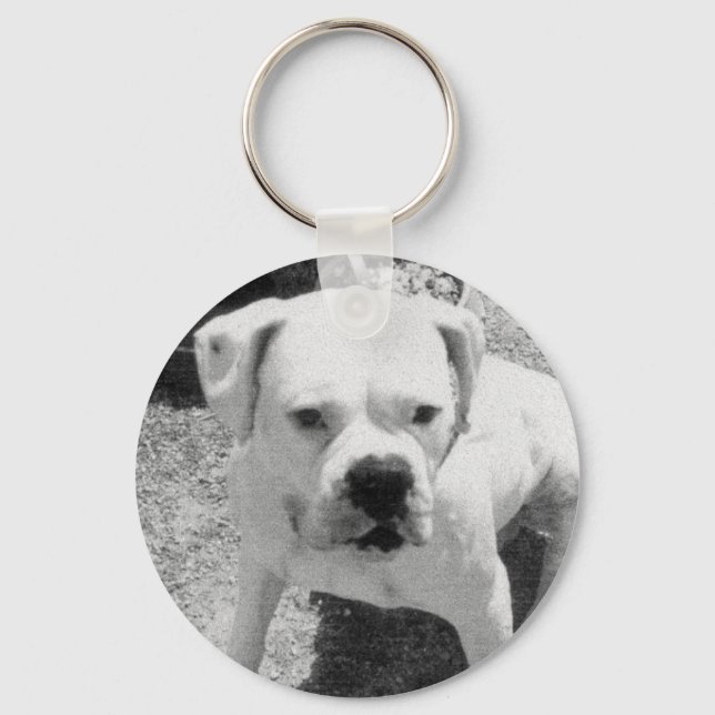 White Boxer Keychain (Front)