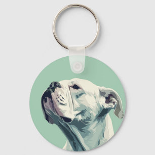 White Boxer Keychain