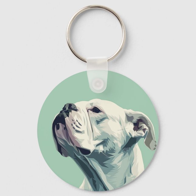 White Boxer Keychain (Front)