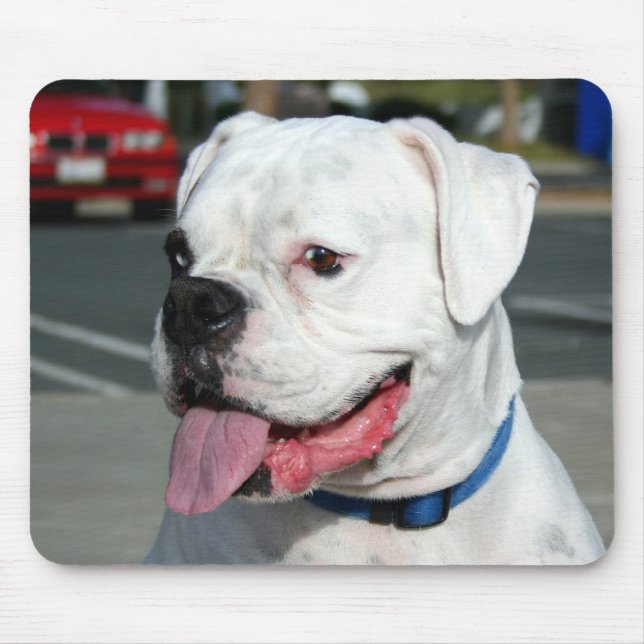 White Boxer mousepad (Front)