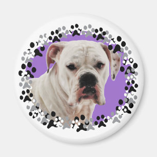White Boxer Photo Magnet