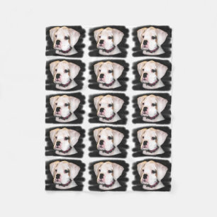 White Boxer puppy Fleece Blanket