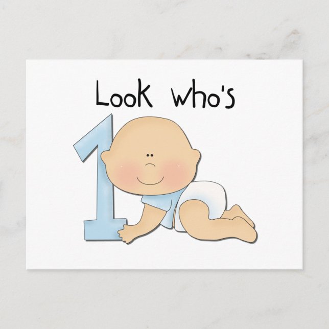 White Boy 1st Birthday Tshirts and Gifts Postcard (Front)