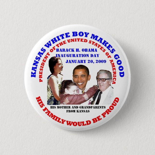 WHITE BOY MAKES GOOD. 2 INCH ROUND BUTTON (Front)
