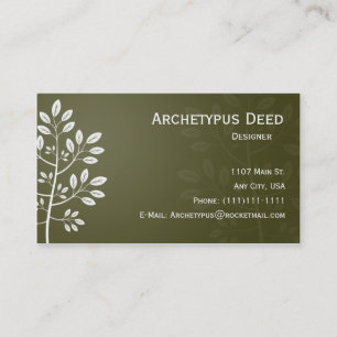 White Branch on Brown Business Card