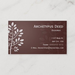 White Branch on Red Business Card