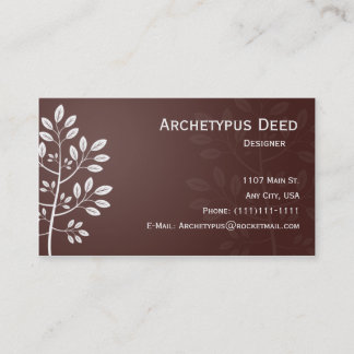 White Branch on Red Business Card