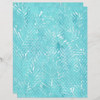 White Branches on Teal Scrapbook Paper