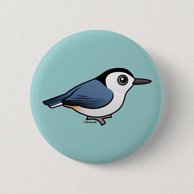 White-breasted Nuthatch 2 Inch Round Button (Front)