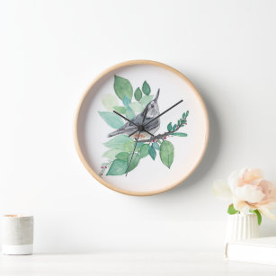 White Breasted Nuthatch Bird Home Décor Wall Clock