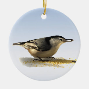 White-breasted Nuthatch Ceramic Ornament