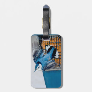 White-Breasted Nuthatch in Snow - Original Photo Luggage Tag
