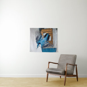 White-Breasted Nuthatch in Snow - Original Photo Tapestry