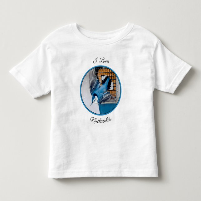 White-Breasted Nuthatch in Snow - Original Photo Toddler T-shirt (Front)