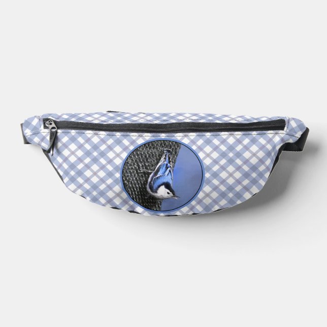  White-Breasted Nuthatch Painting Original Bird Ar Fanny Pack (Lay Down)