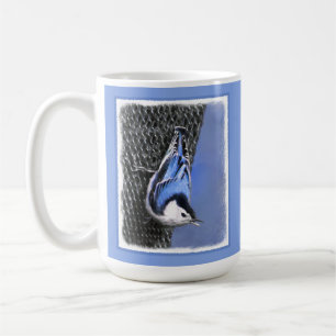 White-Breasted Nuthatch Painting Original Bird Art Coffee Mug