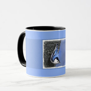 White-Breasted Nuthatch Painting Original Bird Art Mug