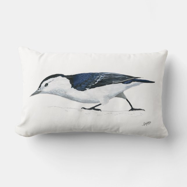 White breasted Nuthatch pillow (Front)