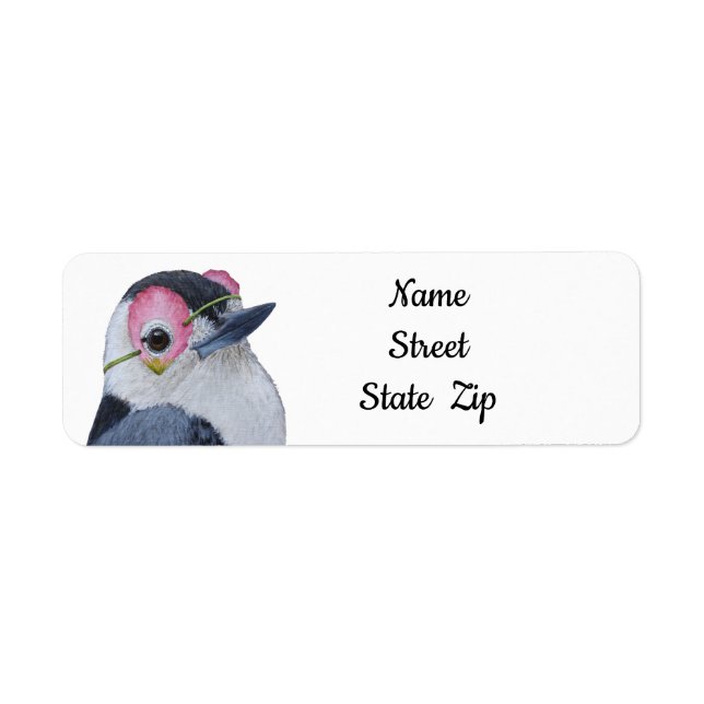 white breasted nuthatch with petal mask labels (Front)