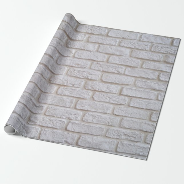 White Brick Texture Wrapping Paper (Unrolled)